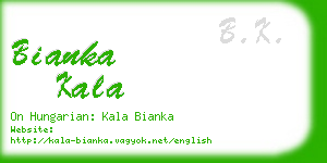 bianka kala business card